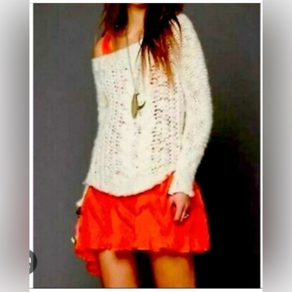 Free People Hottie‎ Tottie sweater cable knit boho wool mohair, Small